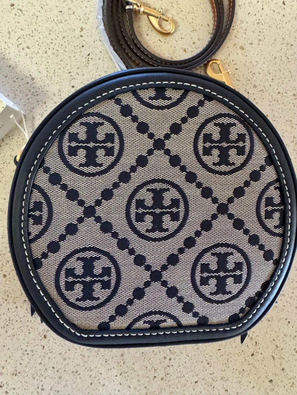 Tory Burch T Monogram Jacquard Moon Crossbody Bag - NWT